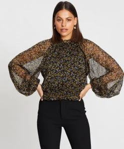 Atmos&Here Serena Blouse Black Floral