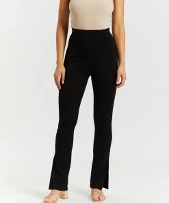 Atmos&Here Vanessa Split Hem Pants Black