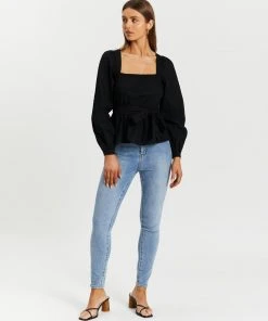 Atmos&Here Kaycee Cotton Puff Sleeve Blouse Black -Deals The Style Setters Store http3A2F2Fstatic.theiconic.com .au2Fp2Fatmos here 8925 3504131 5