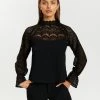 Atmos&Here Katherine Lace Detail Blouse Black