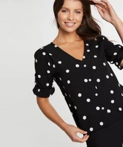 Atmos&Here Claira V-Neck Blouse Black Polkadot -Deals The Style Setters Store http3A2F2Fstatic.theiconic.com .au2Fp2Fatmos here 8961 8719531 4