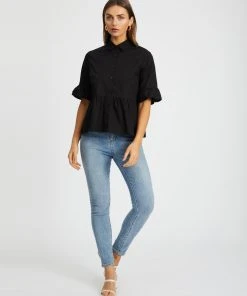 Atmos&Here Dylan Frill Sleeve Shirt Black -Deals The Style Setters Store http3A2F2Fstatic.theiconic.com .au2Fp2Fatmos here 8990 8819531 5