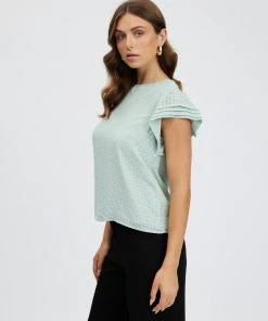 Atmos&Here Tessa Frill Sleeve Blouse Sage -Deals The Style Setters Store http3A2F2Fstatic.theiconic.com .au2Fp2Fatmos here 9109 5338141 2