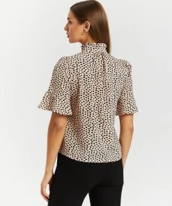 Atmos&Here Mila Frill Sleeve Blouse Beige Speckle -Deals The Style Setters Store http3A2F2Fstatic.theiconic.com .au2Fp2Fatmos here 9137 5960031 3