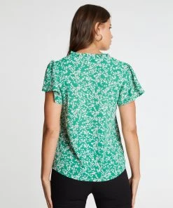 Atmos&Here Imogen Flutter Sleeve Blouse Green Floral -Deals The Style Setters Store http3A2F2Fstatic.theiconic.com .au2Fp2Fatmos here 9160 4129531 3