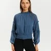 Atmos&Here Nila Lace Detail Blouse Stone Blue
