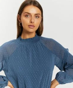 Atmos&Here Nila Lace Detail Blouse Stone Blue -Deals The Style Setters Store http3A2F2Fstatic.theiconic.com .au2Fp2Fatmos here 9275 9960031 4