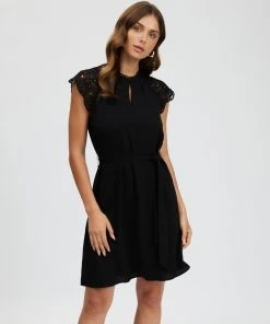 Atmos&Here Mira Lace Mini Dress Black