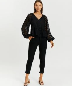 Atmos&Here Ash V Neck Dobby Blouse Black -Deals The Style Setters Store http3A2F2Fstatic.theiconic.com .au2Fp2Fatmos here 9444 9604131 5