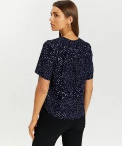 Atmos&Here Sophia V-Neck Blouse Dark Blue Polkadot -Deals The Style Setters Store http3A2F2Fstatic.theiconic.com .au2Fp2Fatmos here 9497 0279921 3