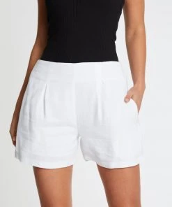 Atmos&Here Millicent Pleat Front Shorts White