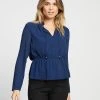 Atmos&Here Katherine Tie Front Blouse Navy