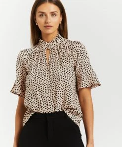 Atmos&Here Mila Frill Sleeve Blouse Beige Speckle -Deals The Style Setters Store http3A2F2Fstatic.theiconic.com .au2Fp2Fatmos here 9546 5960031 4
