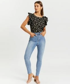 Atmos&Here Nova Frill Sleeve Blouse Black Floral -Deals The Style Setters Store http3A2F2Fstatic.theiconic.com .au2Fp2Fatmos here 9555 1070031 5