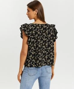Atmos&Here Nova Frill Sleeve Blouse Black Floral -Deals The Style Setters Store http3A2F2Fstatic.theiconic.com .au2Fp2Fatmos here 9591 1070031 3