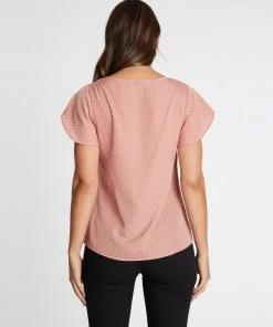 Atmos&Here Jodi Flutter Sleeve Blouse Pink And Cream Spot -Deals The Style Setters Store http3A2F2Fstatic.theiconic.com .au2Fp2Fatmos here 9591 2229531 3