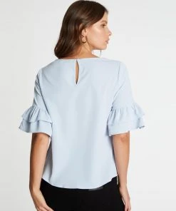 Atmos&Here Bobbi Frill Layered Sleeve Top Soft Blue -Deals The Style Setters Store http3A2F2Fstatic.theiconic.com .au2Fp2Fatmos here 9699 8619531 3
