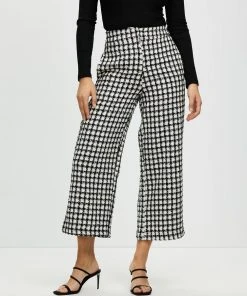 Atmos&Here Marie Boucle Pants Black White Boucle