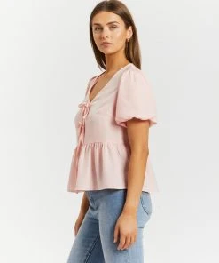 Atmos&Here Kalia Bow Front Puff Sleeve Blouse Soft Pink -Deals The Style Setters Store http3A2F2Fstatic.theiconic.com .au2Fp2Fatmos here 9871 4329531 2