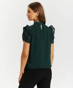 Atmos&Here Bella Frill Detail Blouse Forest Green Dobby -Deals The Style Setters Store http3A2F2Fstatic.theiconic.com .au2Fp2Fatmos here 9988 2927331 3