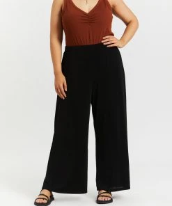 Atmos&Here Curvy Darcy Wide Leg Pants Black