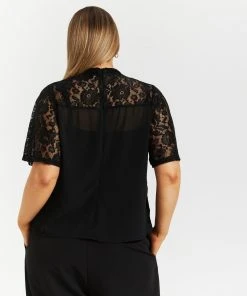Atmos&Here Curvy Amelia Lace Contrast Blouse Black -Deals The Style Setters Store http3A2F2Fstatic.theiconic.com .au2Fp2Fatmos here curvy 0112 9246721 3