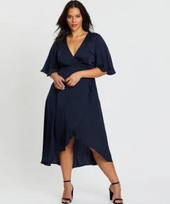 Atmos&Here Curvy Ursula Wrap Midi Dress Blue -Deals The Style Setters Store http3A2F2Fstatic.theiconic.com .au2Fp2Fatmos here curvy 0112 967369 5