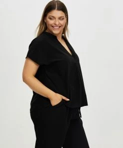 Atmos&Here Curvy Alison Centre Fold Blouse Black -Deals The Style Setters Store http3A2F2Fstatic.theiconic.com .au2Fp2Fatmos here curvy 0146 5878531 3