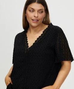 Atmos&Here Curvy Rosie Flutter Sleeve Blouse Black Dobby -Deals The Style Setters Store http3A2F2Fstatic.theiconic.com .au2Fp2Fatmos here curvy 0301 0088531 4