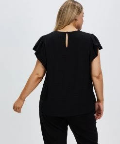 Atmos&Here Curvy Tessa Frill Sleeve Blouse Black -Deals The Style Setters Store http3A2F2Fstatic.theiconic.com .au2Fp2Fatmos here curvy 0757 9738141 3