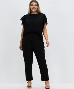 Atmos&Here Curvy Nadine Frill Sleeve Dobby Blouse Black -Deals The Style Setters Store http3A2F2Fstatic.theiconic.com .au2Fp2Fatmos here curvy 0847 3108141 5