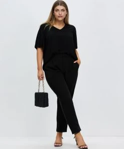 Atmos&Here Curvy Braela Pleated Sleeve Blouse Black -Deals The Style Setters Store http3A2F2Fstatic.theiconic.com .au2Fp2Fatmos here curvy 0905 5108141 5