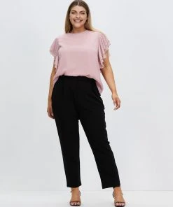 Atmos&Here Curvy Nadine Frill Sleeve Dobby Blouse Blush -Deals The Style Setters Store http3A2F2Fstatic.theiconic.com .au2Fp2Fatmos here curvy 0980 4108141 5