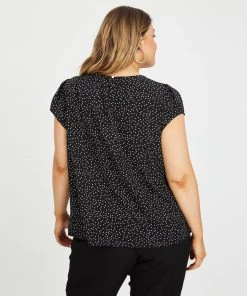 Atmos&Here Curvy Mazie Cap Sleeve Blouse Black Speckle -Deals The Style Setters Store http3A2F2Fstatic.theiconic.com .au2Fp2Fatmos here curvy 1834 8978531 3