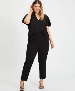 Atmos&Here Curvy Imogen Flutter Sleeve Blouse Black -Deals The Style Setters Store http3A2F2Fstatic.theiconic.com .au2Fp2Fatmos here curvy 2173 3978531 5
