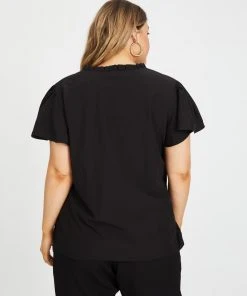 Atmos&Here Curvy Imogen Flutter Sleeve Blouse Black -Deals The Style Setters Store http3A2F2Fstatic.theiconic.com .au2Fp2Fatmos here curvy 2197 3978531 3