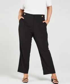 Atmos&Here Curvy Annalise Straight Leg Pants Black