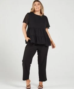 Atmos&Here Curvy Emmery Dobby Smock Blouse Black -Deals The Style Setters Store http3A2F2Fstatic.theiconic.com .au2Fp2Fatmos here curvy 2706 3714131 5