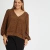 Atmos&Here Curvy Amara Hem Layer Blouse Leopard