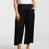 Atmos&Here Curvy Ballerini Cropped Wide Leg Pants Solid Black