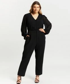 Atmos&Here Curvy Melanie Dobby Blouse Black -Deals The Style Setters Store http3A2F2Fstatic.theiconic.com .au2Fp2Fatmos here curvy 4060 8160031 5