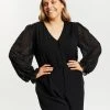 Atmos&Here Curvy Melanie Dobby Blouse Black