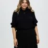 Atmos&Here Curvy Brae Puff Sleeve Blouse Black