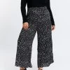 Atmos&Here Curvy Eva Wide Leg Pants Black Speckle