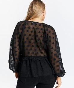 Atmos&Here Curvy Ash V-Neck Dobby Blouse Black -Deals The Style Setters Store http3A2F2Fstatic.theiconic.com .au2Fp2Fatmos here curvy 4739 6814131 3