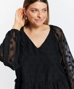 Atmos&Here Curvy Ash V-Neck Dobby Blouse Black -Deals The Style Setters Store http3A2F2Fstatic.theiconic.com .au2Fp2Fatmos here curvy 4751 6814131 4