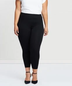 Atmos&Here Curvy Stacey Ponte Pants Black