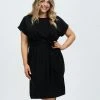 Atmos&Here Curvy Skyler Tie Midi Dress Black