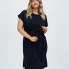 Atmos&Here Curvy Skyler Tie Midi Dress Navy