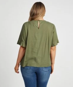 Atmos&Here Curvy Alice Linen Blend Top Khaki -Deals The Style Setters Store http3A2F2Fstatic.theiconic.com .au2Fp2Fatmos here curvy 7793 0896331 3